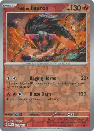 Paldean Tauros 028/193 (SV02: Paldea Evolved)  - Reverse Holofoil | Good Games Morley
