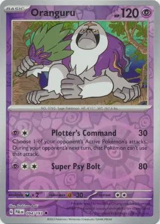 Oranguru 094/193 (SV02: Paldea Evolved)  - Reverse Holofoil | Good Games Morley