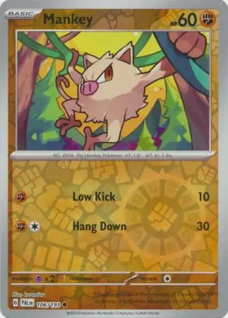 Mankey 106/193 (SV02: Paldea Evolved)  - Reverse Holofoil | Good Games Morley