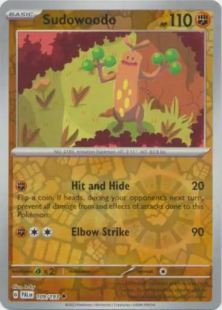 Sudowoodo 109/193 (SV02: Paldea Evolved)  - Reverse Holofoil | Good Games Morley