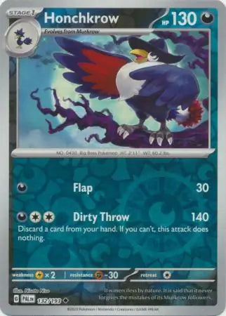 Honchkrow 132/193 (SV02: Paldea Evolved)  - Reverse Holofoil | Good Games Morley