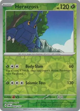 Heracross 008/167 (SV06: Twilight Masquerade)  - Reverse Holofoil | Good Games Morley