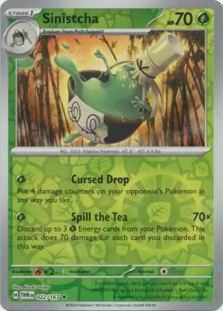 Sinistcha 022/167 (SV06: Twilight Masquerade)  - Reverse Holofoil | Good Games Morley