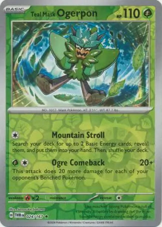Teal Mask Ogerpon 024/167 (SV06: Twilight Masquerade)  - Reverse Holofoil | Good Games Morley