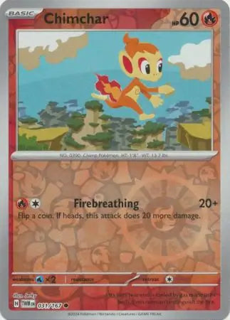 Chimchar 031/167 (SV06: Twilight Masquerade)  - Reverse Holofoil | Good Games Morley