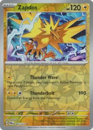 Zapdos 065/167 (SV06: Twilight Masquerade)  - Reverse Holofoil | Good Games Morley