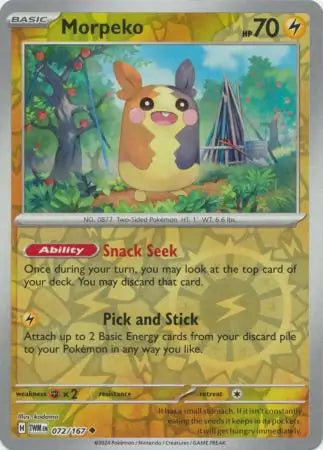 Morpeko 072/167 (SV06: Twilight Masquerade)  - Reverse Holofoil | Good Games Morley