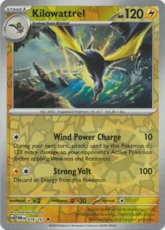 Kilowattrel 076/167 (SV06: Twilight Masquerade)  - Reverse Holofoil | Good Games Morley