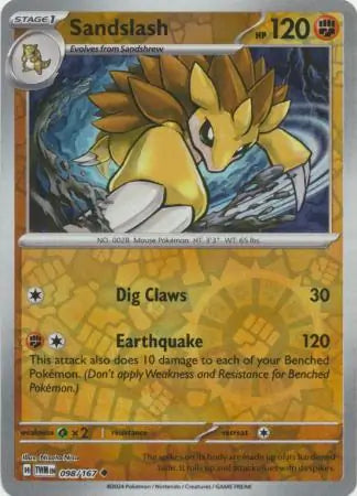 Sandslash 098/167 (SV06: Twilight Masquerade)  - Reverse Holofoil | Good Games Morley