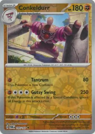 Conkeldurr 105/167 (SV06: Twilight Masquerade)  - Reverse Holofoil | Good Games Morley