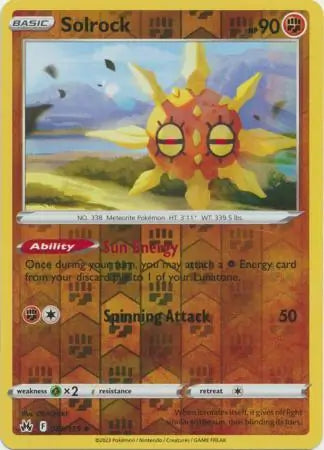 Solrock 069/159 (Crown Zenith)  - Reverse Holofoil | Good Games Morley
