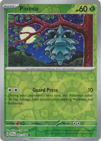 Pineco 001/198 (SV01: Scarlet & Violet Base Set)  - Reverse Holofoil | Good Games Morley