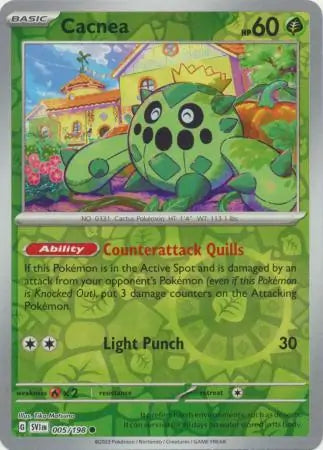 Cacnea 005/198 (SV01: Scarlet & Violet Base Set)  - Reverse Holofoil | Good Games Morley