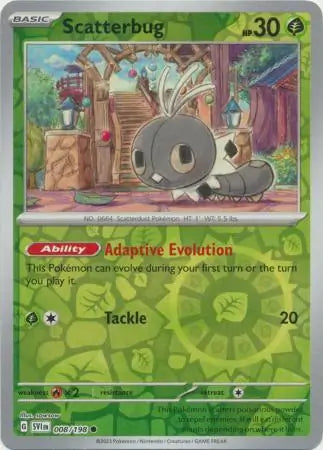 Scatterbug 008/198 (SV01: Scarlet & Violet Base Set)  - Reverse Holofoil | Good Games Morley