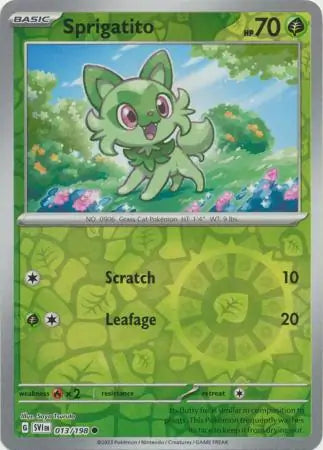 Sprigatito 013/198 (SV01: Scarlet & Violet Base Set)  - Reverse Holofoil | Good Games Morley