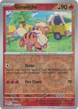 Growlithe 031/198 (SV01: Scarlet & Violet Base Set)  - Reverse Holofoil | Good Games Morley