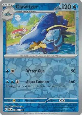 Clawitzer 050/198 (SV01: Scarlet & Violet Base Set)  - Reverse Holofoil | Good Games Morley