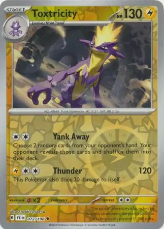 Toxtricity 072/198 (SV01: Scarlet & Violet Base Set)  - Reverse Holofoil | Good Games Morley