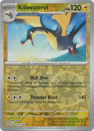 Kilowattrel 079/198 (SV01: Scarlet & Violet Base Set)  - Reverse Holofoil | Good Games Morley