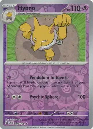 Hypno 083/198 (SV01: Scarlet & Violet Base Set)  - Reverse Holofoil | Good Games Morley