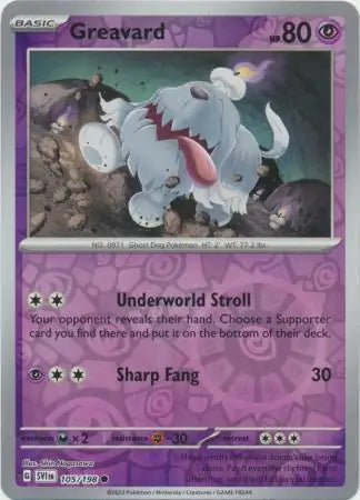 Greavard 105/198 (SV01: Scarlet & Violet Base Set)  - Reverse Holofoil | Good Games Morley