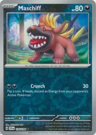 Maschiff 136/198 (SV01: Scarlet & Violet Base Set)  - Reverse Holofoil | Good Games Morley