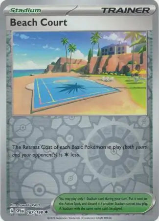 Beach Court 167/198 (SV01: Scarlet & Violet Base Set)  - Reverse Holofoil | Good Games Morley