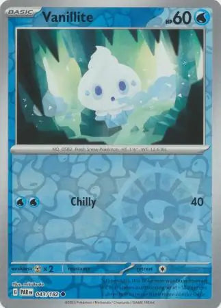 Vanillite 043/182 (SV04: Paradox Rift)  - Reverse Holofoil | Good Games Morley