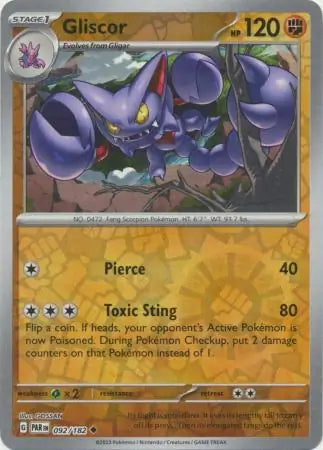 Gliscor 092/182 (SV04: Paradox Rift)  - Reverse Holofoil | Good Games Morley