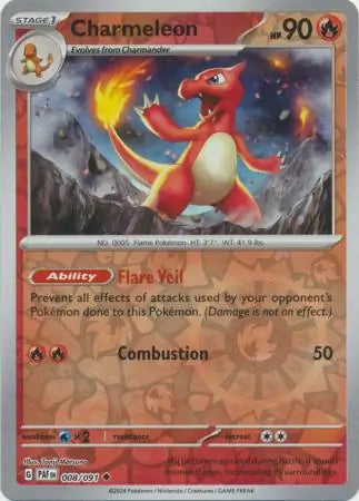 Charmeleon 008/091 (SV: Paldean Fates)  - Reverse Holofoil | Good Games Morley
