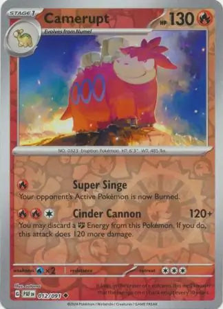 Camerupt 012/091 (SV: Paldean Fates)  - Reverse Holofoil | Good Games Morley