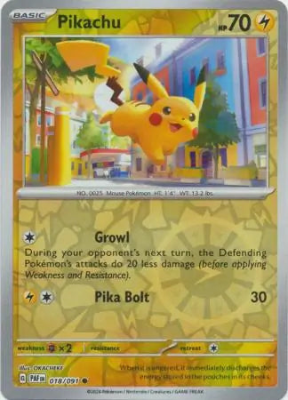 Pikachu 018/091 (SV: Paldean Fates)  - Reverse Holofoil | Good Games Morley