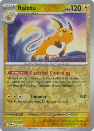 Raichu 019/091 (SV: Paldean Fates)  - Reverse Holofoil | Good Games Morley
