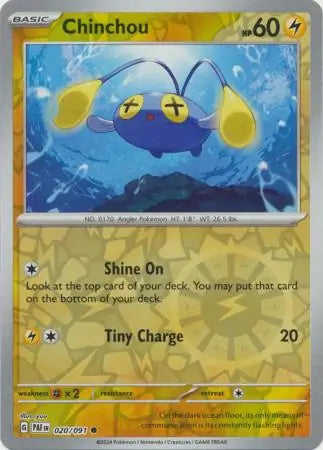 Chinchou 020/091 (SV: Paldean Fates)  - Reverse Holofoil | Good Games Morley