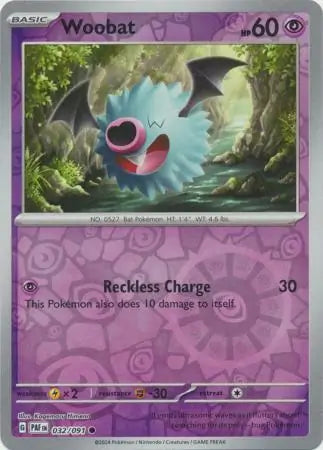 Woobat 032/091 (SV: Paldean Fates)  - Reverse Holofoil | Good Games Morley