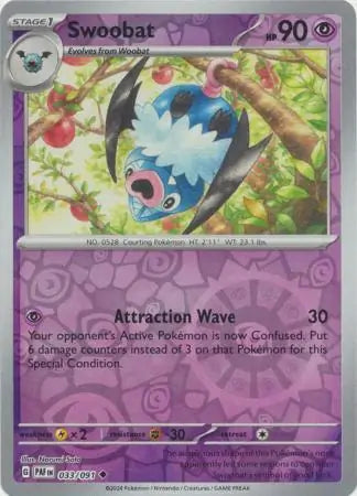 Swoobat 033/091 (SV: Paldean Fates)  - Reverse Holofoil | Good Games Morley