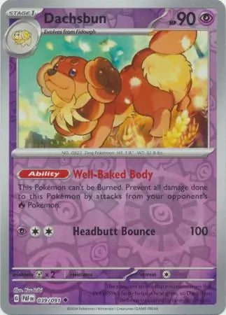 Dachsbun 039/091 (SV: Paldean Fates)  - Reverse Holofoil | Good Games Morley