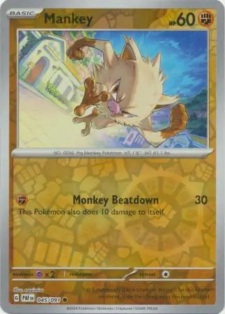 Mankey 045/091 (SV: Paldean Fates)  - Reverse Holofoil | Good Games Morley