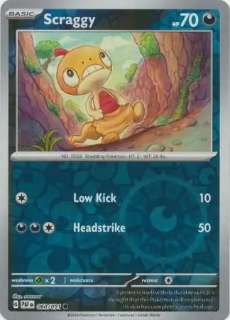 Scraggy 060/091 (SV: Paldean Fates)  - Reverse Holofoil | Good Games Morley