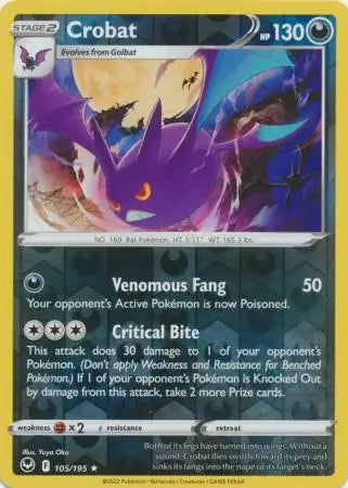 Crobat 105/195 (SWSH12: Silver Tempest)  - Reverse Holofoil | Good Games Morley