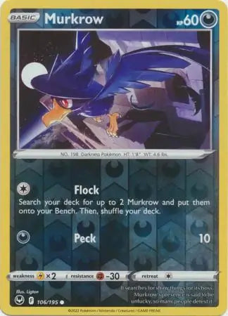Murkrow 106/195 (SWSH12: Silver Tempest)  - Reverse Holofoil | Good Games Morley
