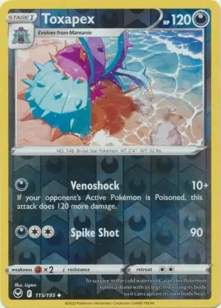 Toxapex 115/195 (SWSH12: Silver Tempest)  - Reverse Holofoil | Good Games Morley