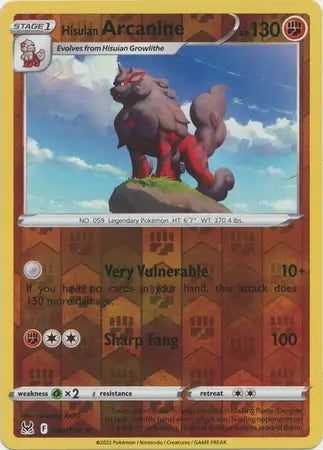 Hisuian Arcanine 084/196 (SWSH11: Lost Origin)  - Reverse Holofoil | Good Games Morley