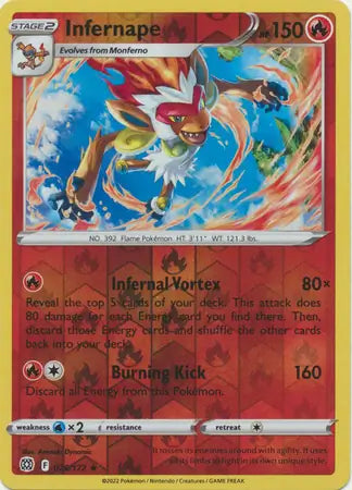 Infernape 026/172 (SWSH09: Brilliant Stars)  - Reverse Holofoil | Good Games Morley