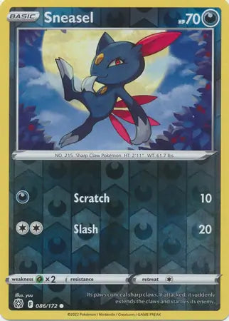 Sneasel 086/172 (SWSH09: Brilliant Stars)  - Reverse Holofoil | Good Games Morley
