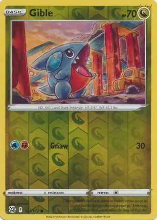 Gible 107/172 (SWSH09: Brilliant Stars)  - Reverse Holofoil | Good Games Morley