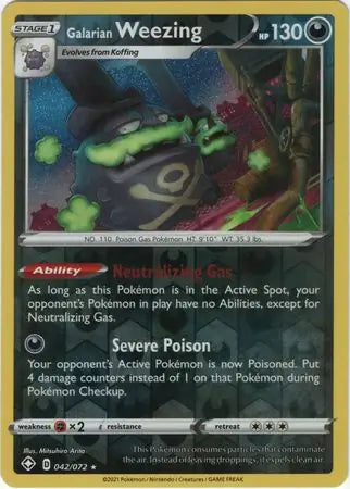 Galarian Weezing 042/072 (Shining Fates)  - Reverse Holofoil | Good Games Morley
