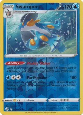 Swampert 064/264 (SWSH08: Fusion Strike)  - Reverse Holofoil | Good Games Morley