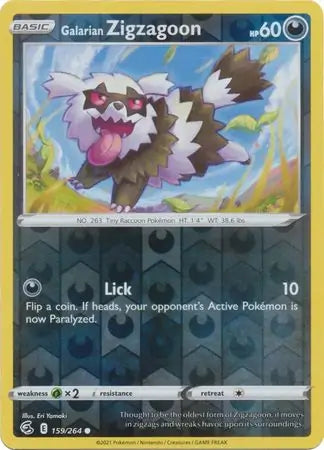 Galarian Zigzagoon 159/264 (SWSH08: Fusion Strike)  - Reverse Holofoil | Good Games Morley