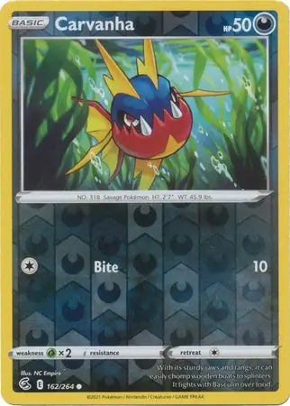Carvanha 162/264 (SWSH08: Fusion Strike)  - Reverse Holofoil | Good Games Morley